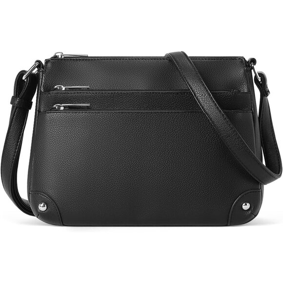 Crossbody Bags for Women, Medium Size Shoulder Handbags W/Multi Zipper Pocket - Picture 7 of 9